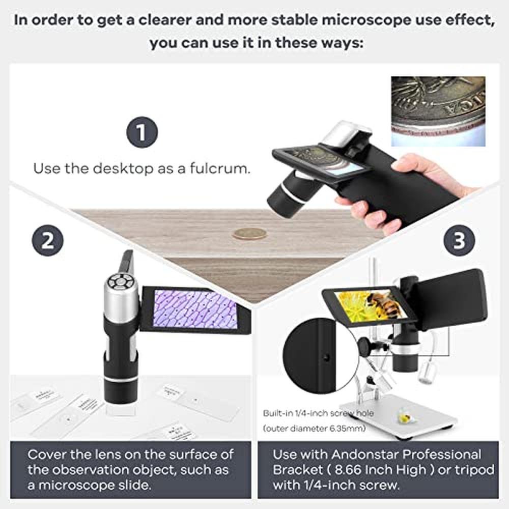 Microscope Andonstar AD203 Digital Coin – Side View