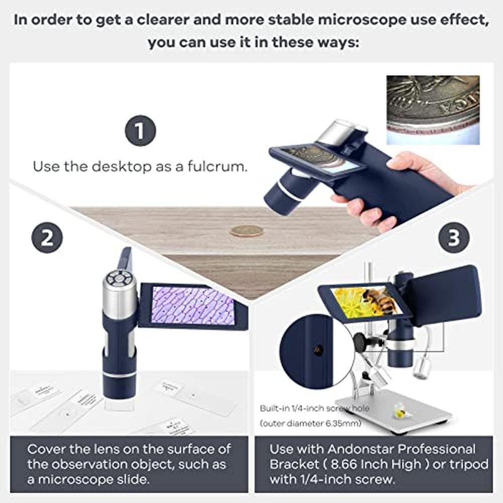Microscope Andonstar: Andonstar AD203S HDMI Digital – Side View