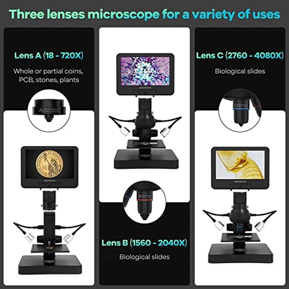Microscope: Andonstar AD246S-P HDMI Digital Microscope with – Side View