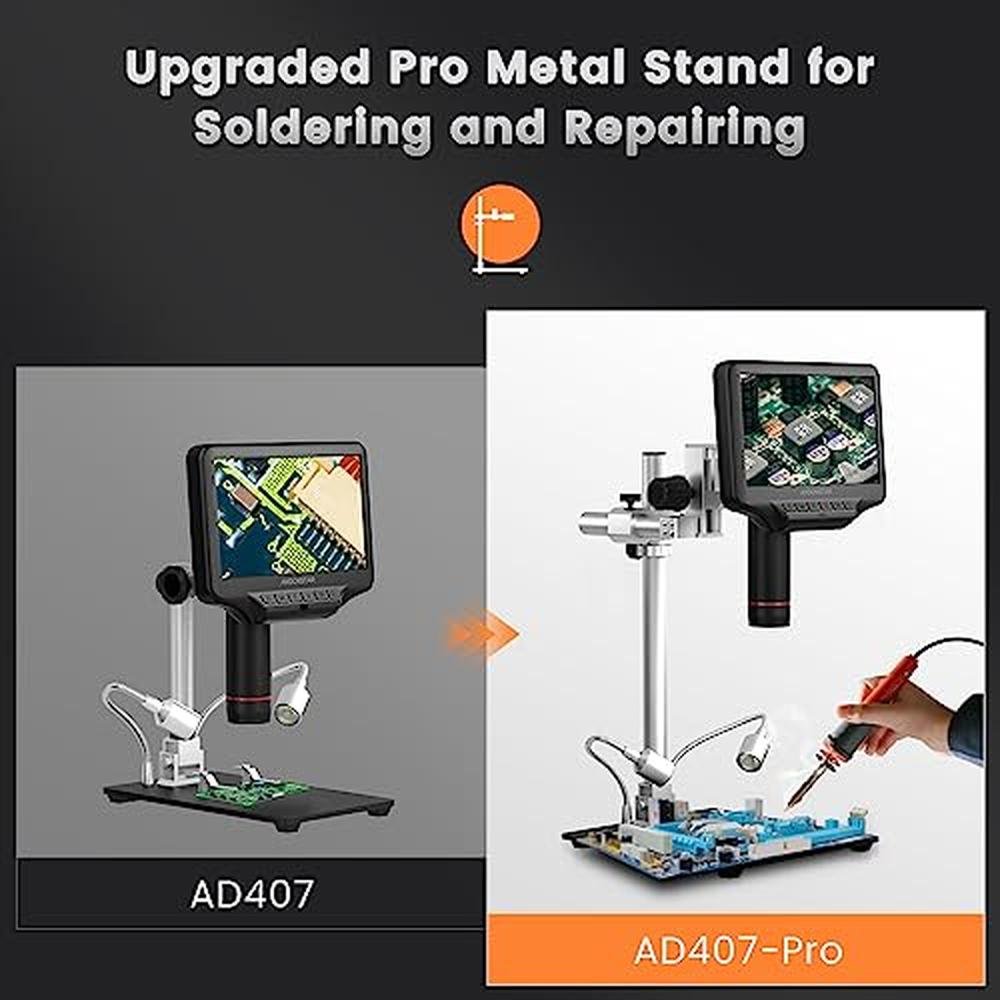 Andonstar AD407 Pro 3D HDMI Soldering Digital Microscope – Side View