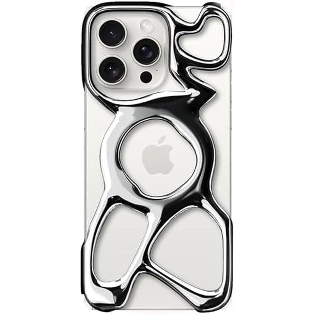 Silver Angry: Angry Miao Emptiness Phone Case for iPhone 15 – Front View