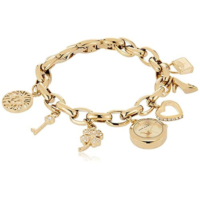 Gold Anne Klein Watch: Anne Klein 10-7604CHRM Gold Charm – Front View