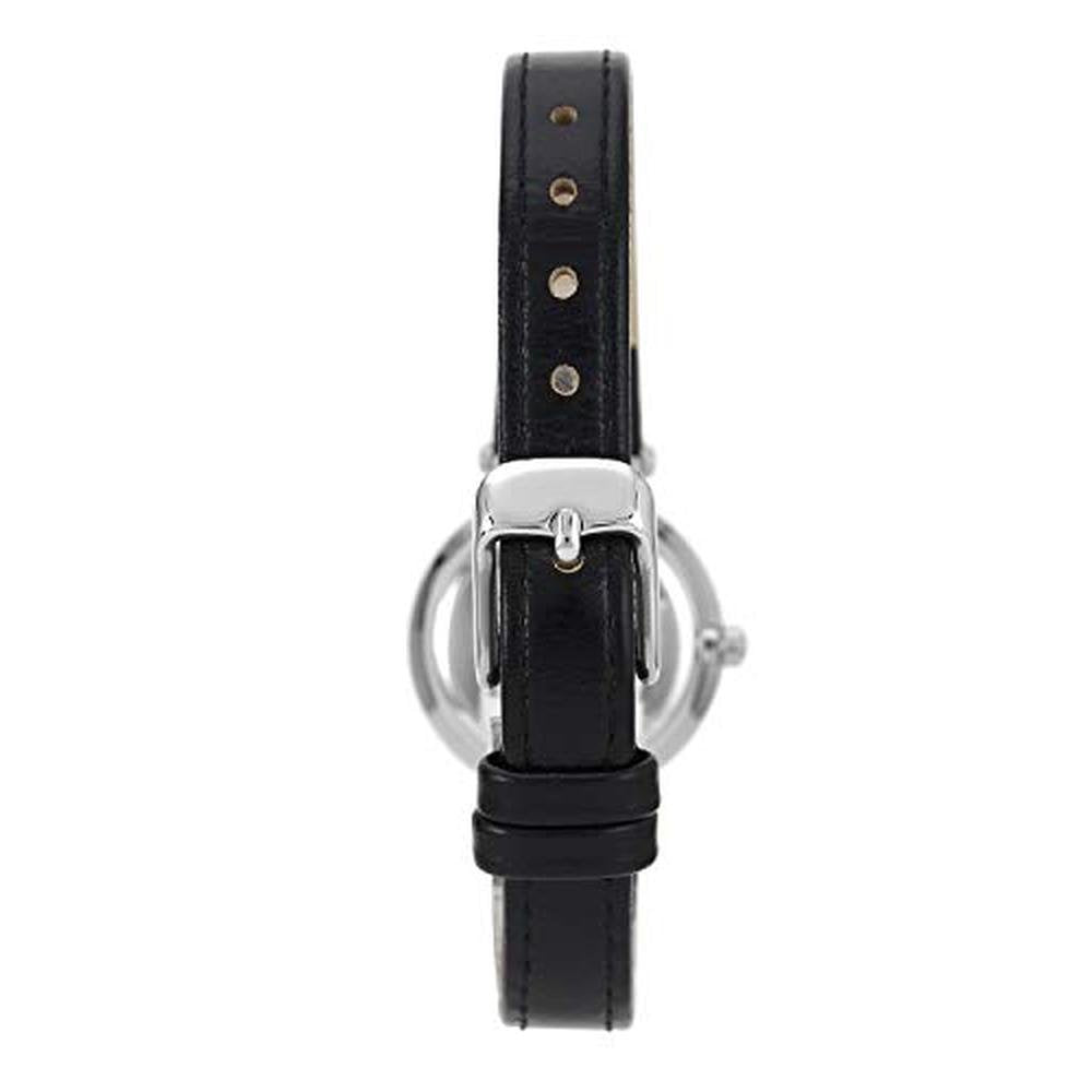 Black Anne Klein Watch: Silver Tone Black Dial and Black – Side View