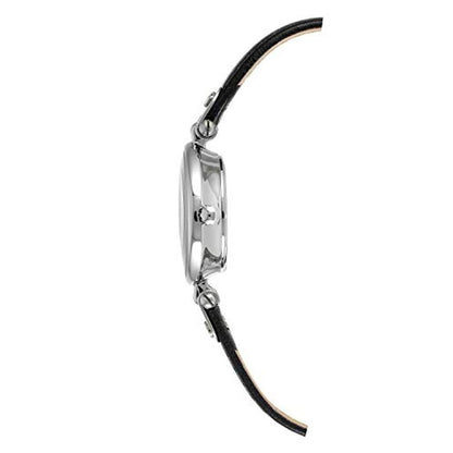 Black Anne Klein Watch: Silver Tone Black Dial and Black – Close-up Detail