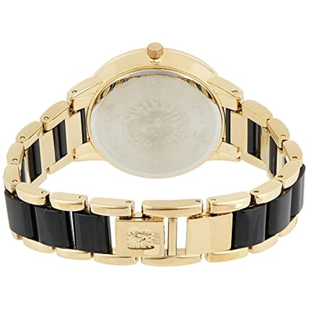 Anne Klein: AK 1412BKGb Gold Tone and Black Dress Watch – Side View