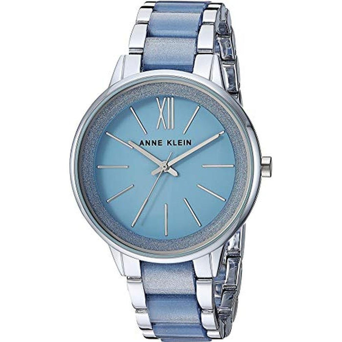 Anne Klein Watch: AK 1413LBSV Silver Tone and Light Blue – Front View