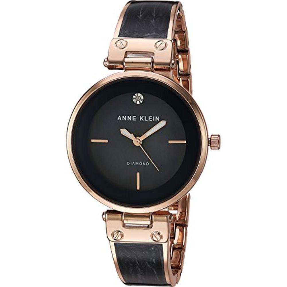 Anne Klein: AK 2512GYRG Diamond Accented Rose Gold Tone and – Front View