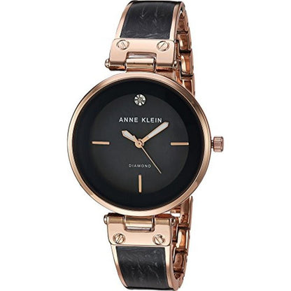Anne Klein: AK 2512GYRG Diamond Accented Rose Gold Tone and – Front View