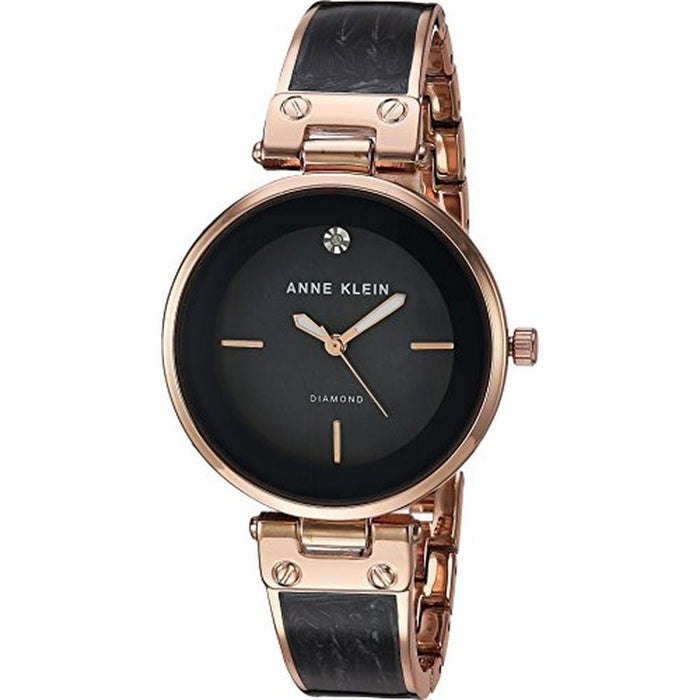 Anne Klein: AK 2512GYRG Diamond Accented Rose Gold Tone and – Front View