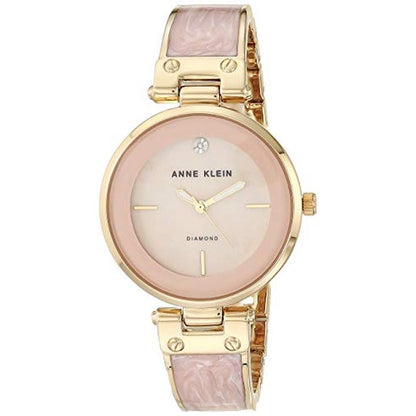 Anne Klein: AK 2512LPGb Diamond Accented Gold Tone and – Front View
