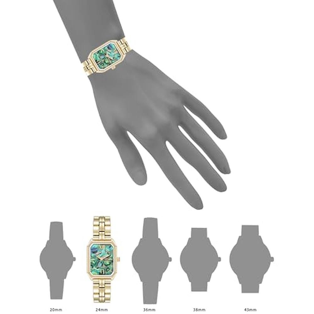 Anne Klein Women's Bracelet Watch Gold Abalone – Side View