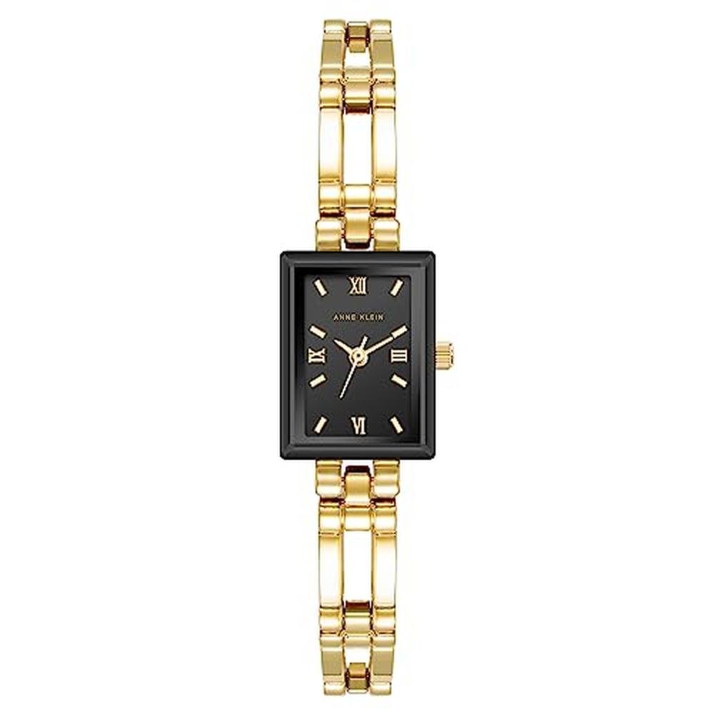 Anne Klein Women's Bracelet Watch Gold/Black – Front View