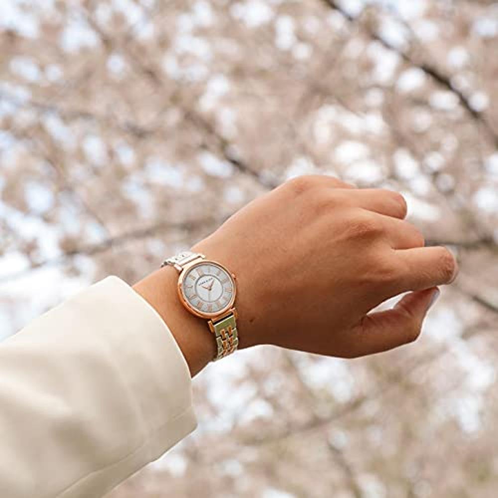 Anne Klein: Women's Bracelet Watch Silver Rose Gold – Close-up Detail