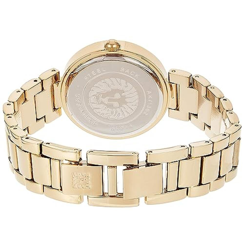 Anne Klein Women's Genuine Diamond Dial Bracelet Watch Gold – Side View