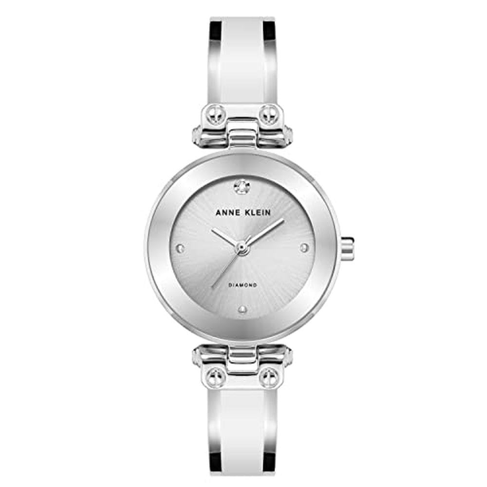 Anne Klein Women's Genuine Diamond Dial Bangle Watch – Front View