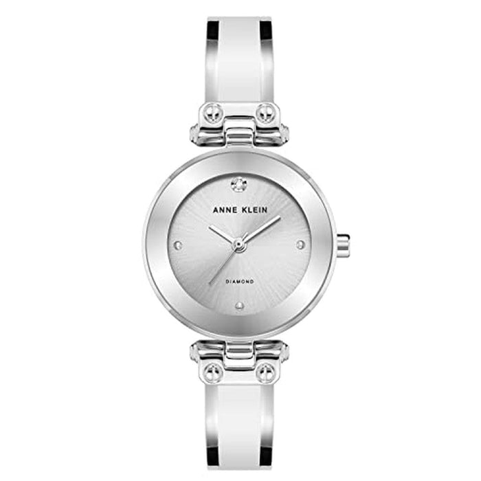 Anne Klein Women's Genuine Diamond Dial Bangle Watch – Front View