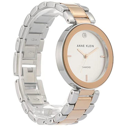 Anne Klein: Women's Genuine Diamond Dial Bracelet Watch – Close-up Detail