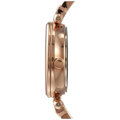 Anne Klein Women's Genuine Diamond Dial Bangle Watch Rose – Side View