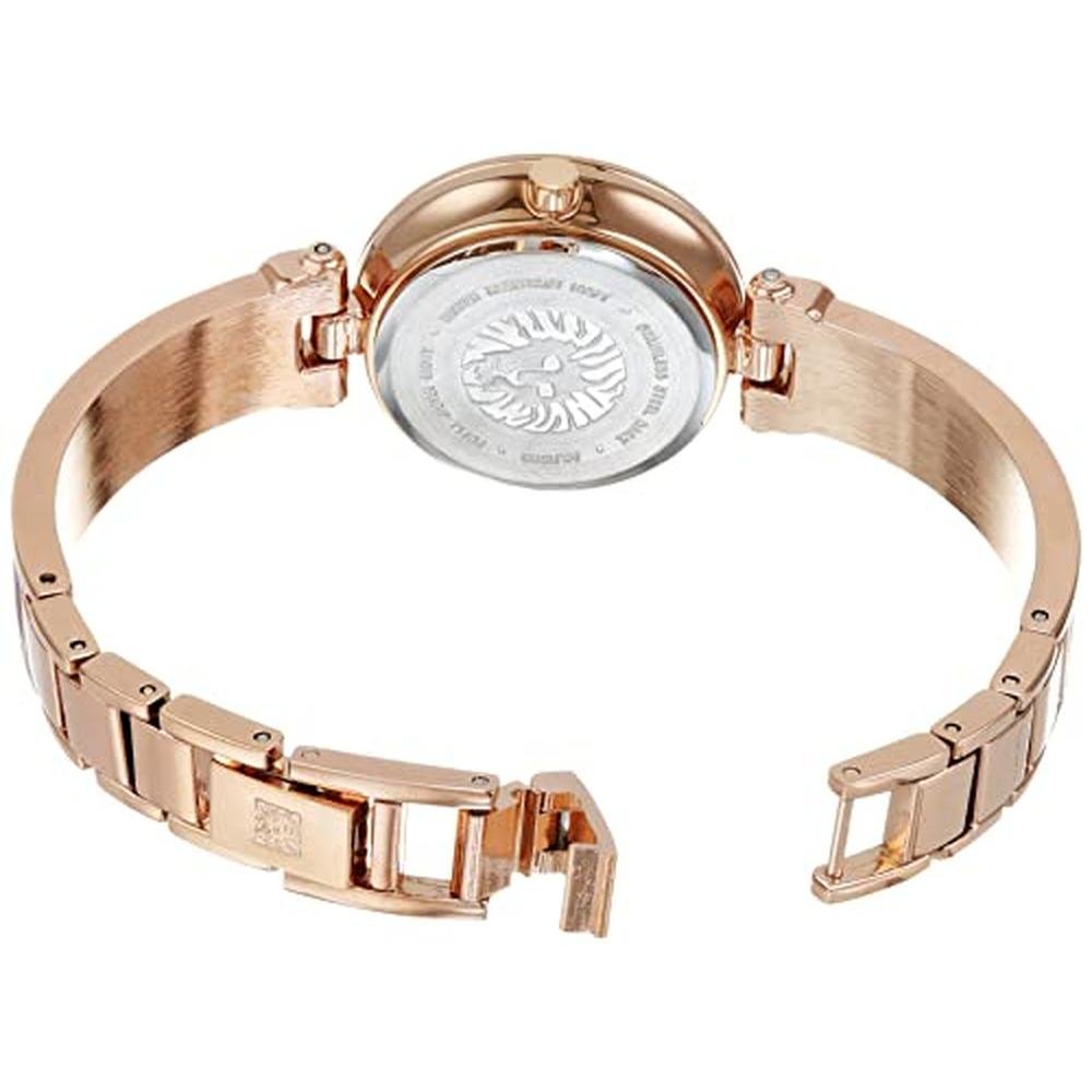 Anne Klein Women's Genuine Diamond Dial Bangle Watch Rose – Close-up Detail