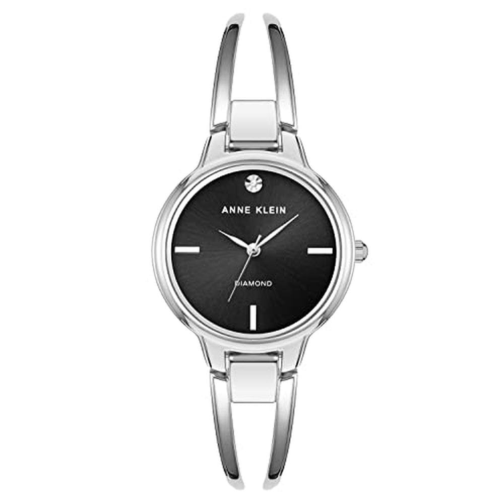 Anne Klein: Women's Genuine Diamond Dial Bangle Watch – Front View