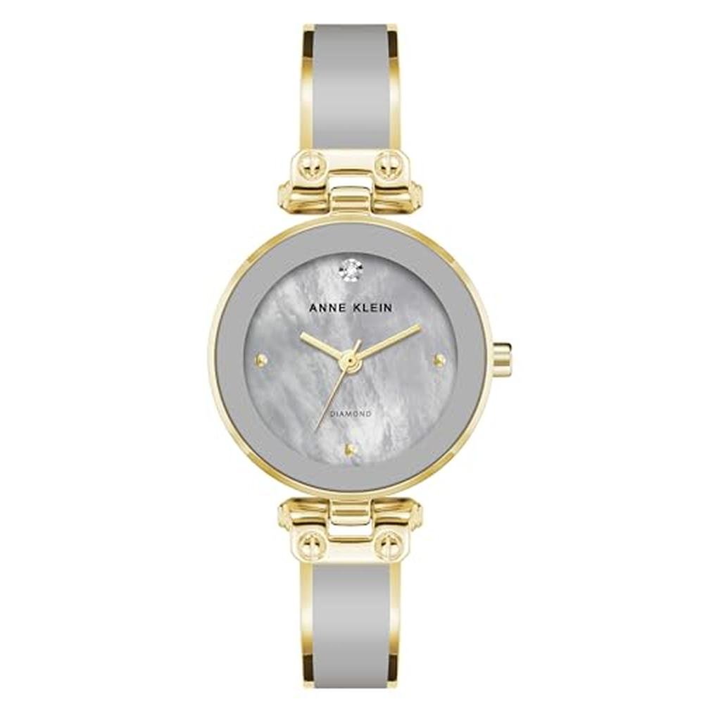 Anne Klein Women's Genuine Diamond Dial Bangle Watch Light – Front View