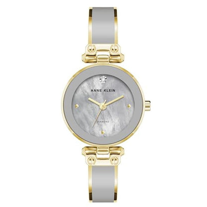 Anne Klein Women's Genuine Diamond Dial Bangle Watch Light – Front View
