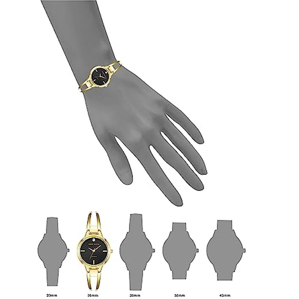 Anne Klein: Women's Japanese Quartz Dress Watch with Metal – Side View