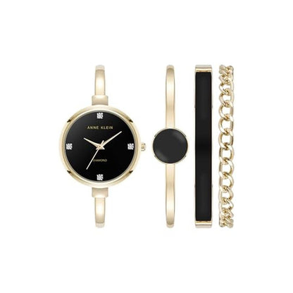Anne Klein: AK 5142 Lab-Grown Diamond Accent Bangle Watch – Front View