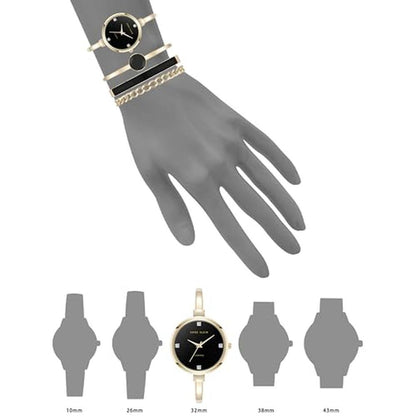 Anne Klein: AK 5142 Lab-Grown Diamond Accent Bangle Watch – Side View
