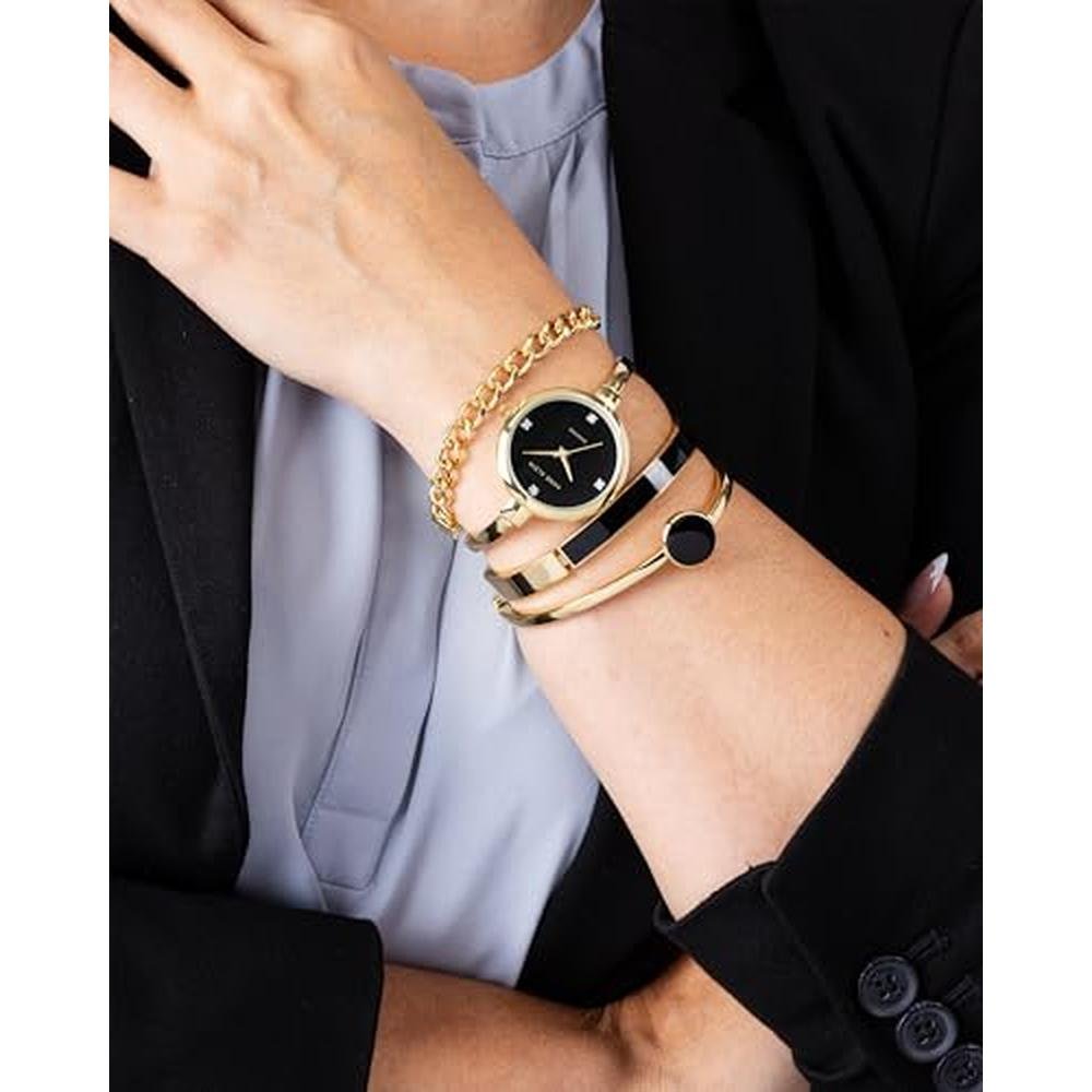 Anne Klein: AK 5142 Lab-Grown Diamond Accent Bangle Watch – Close-up Detail