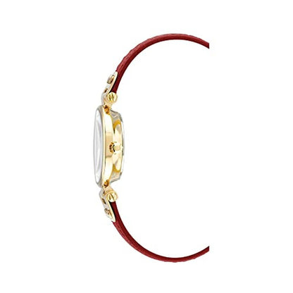Anne Klein Women's Leather Strap Watch Red Gold – In Use