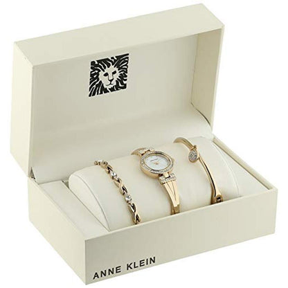Anne Klein: Women's Premium Crystal Accented Bangle Watch – Side View