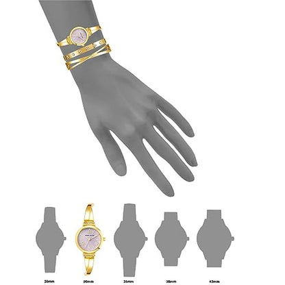 Anne Klein: Women's Premium Crystal Accented Bangle Watch – Side View