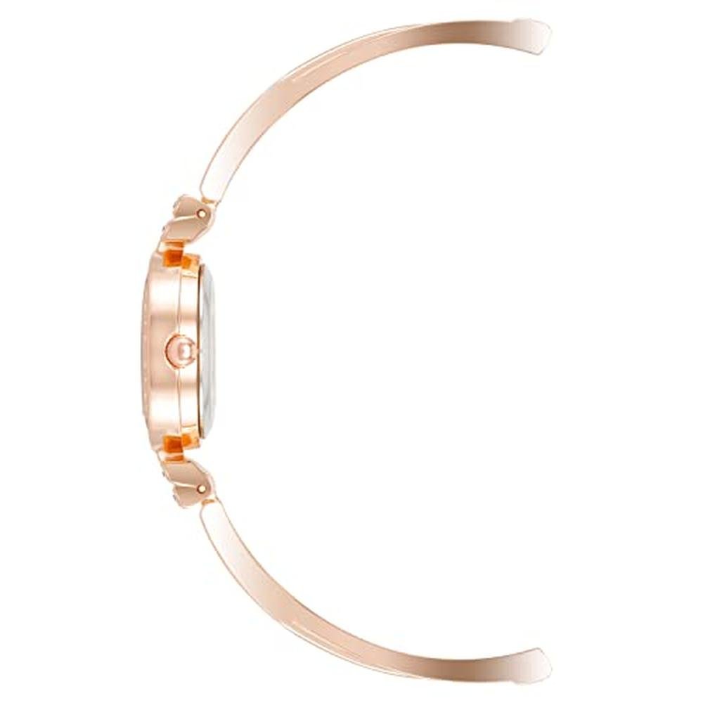 Anne Klein: Women's Premium Crystal Accented Bangle Watch – Side View