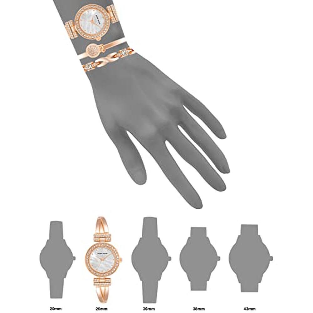 Anne Klein: Women's Premium Crystal Accented Bangle Watch – In Use