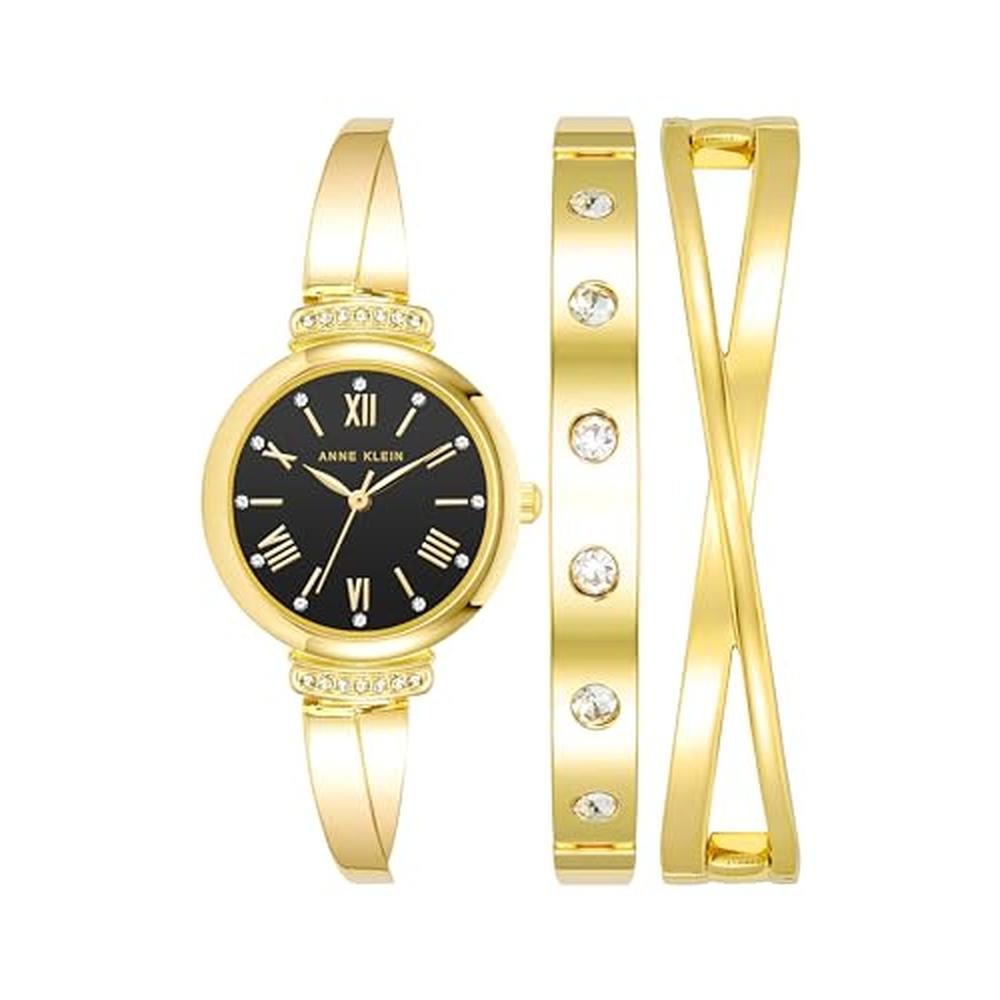 Anne Klein Women's Premium Crystal Accented Watch and – Front View