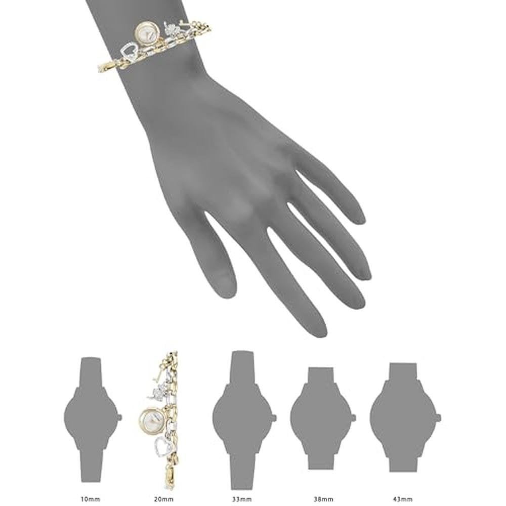 Anne Klein: Women's Premium Crystal Accented Charm Bracelet – Close-up Detail