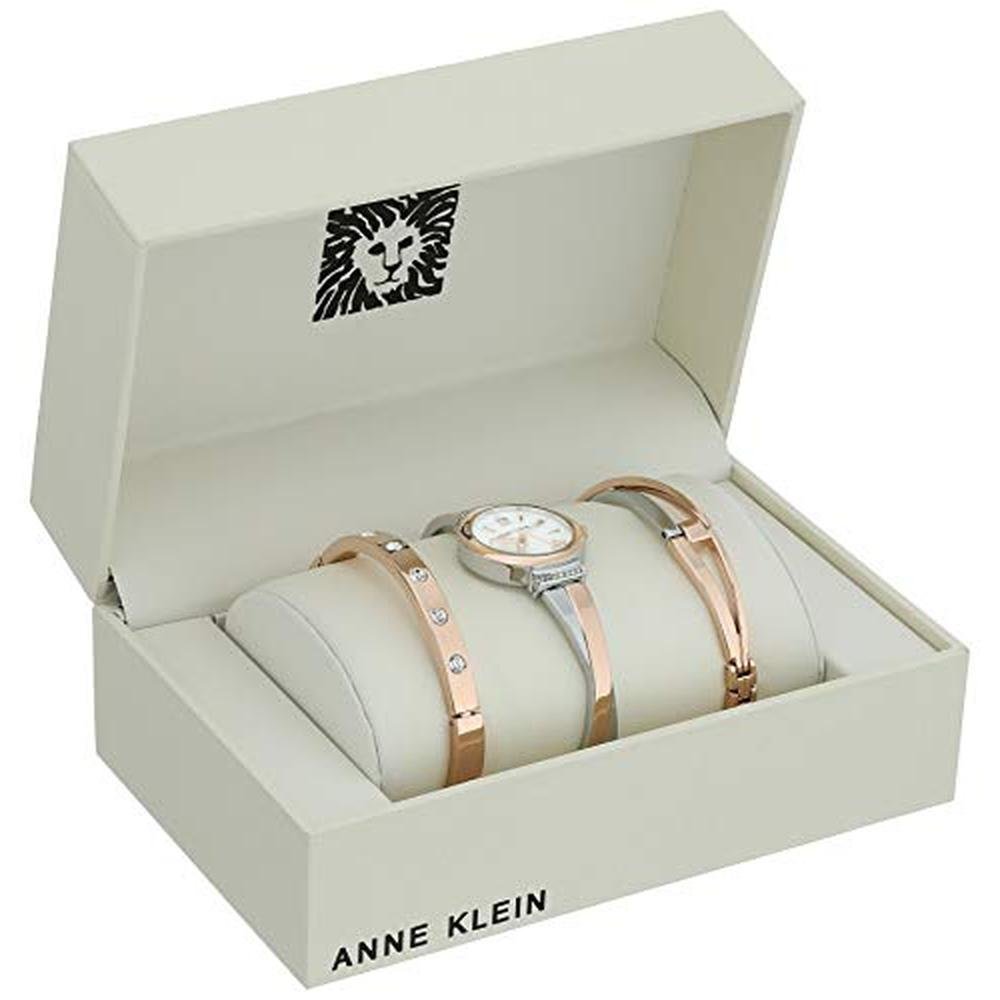 Anne Klein: Women's Premium Crystal Accented Bangle Watch – Side View
