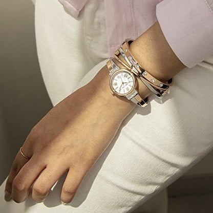 Anne Klein: Women's Premium Crystal Accented Bangle Watch – In Use