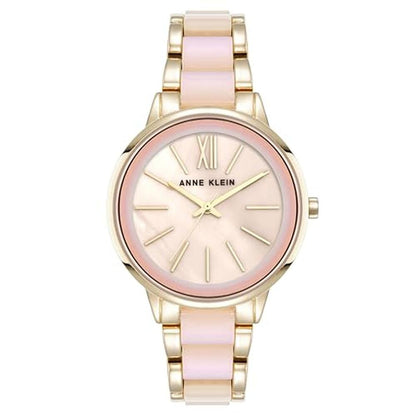 Anne Klein Women's Resin Bracelet Watch Gold Iridescent – Front View