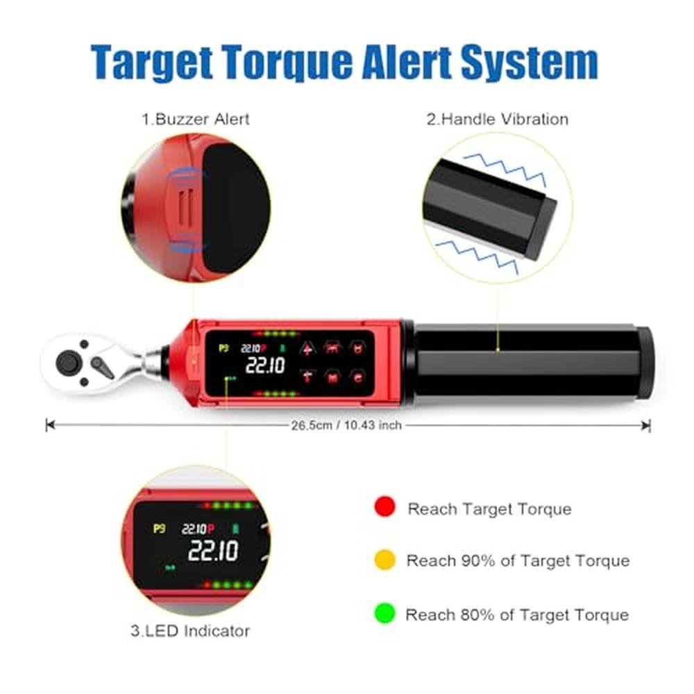Torque Wrench: ANPUDS 1/4-Inch Drive Digital Torque Wrench – Side View