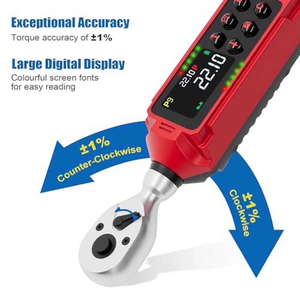 Torque Wrench: ANPUDS 1/4-Inch Drive Digital Torque Wrench – Close-up Detail