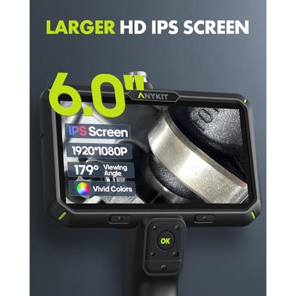 Camera Screen: Anykit Borescope Camera with Light 6 IPS – Side View