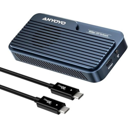 ANYOYO 80Gbps M.2 NVMe SSD Enclosure – Front View