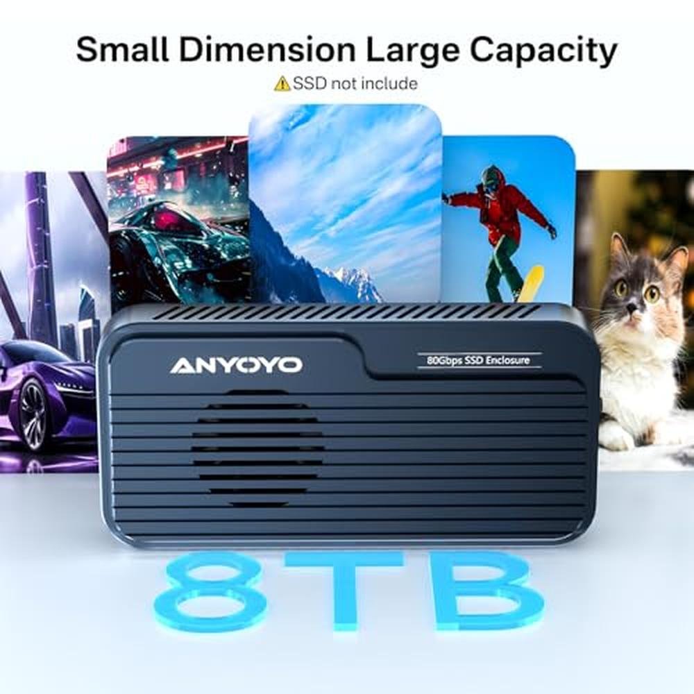 ANYOYO 80Gbps M.2 NVMe SSD Enclosure – In Use