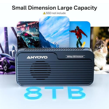ANYOYO 80Gbps M.2 NVMe SSD Enclosure – In Use
