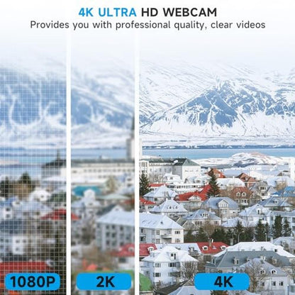 Webcam AOC: AOC White 4K Webcam for PC with Microphone – Side View