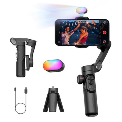 Gimbal Stabilizer: AOCHUAN 3-Axis Foldable Smartphone – Front View