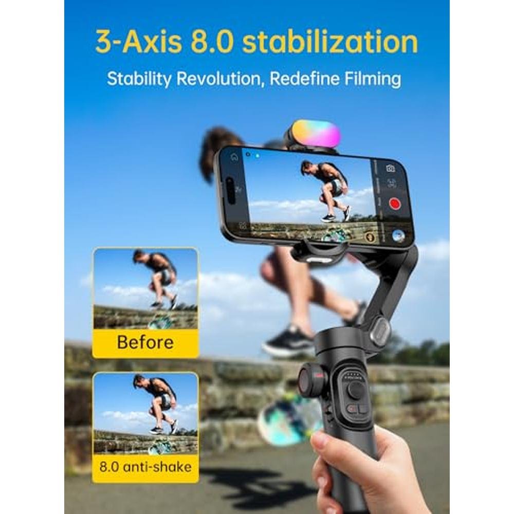 Gimbal Stabilizer: AOCHUAN 3-Axis Foldable Smartphone – Close-up Detail