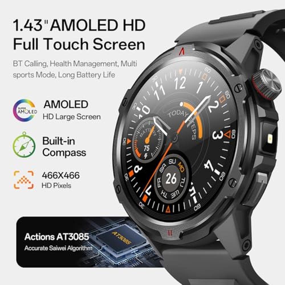 AOLON Military Smart Watch: AOLON Tetra R4 1.43'' AMOLED – Side View